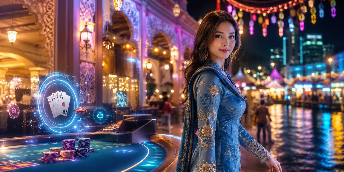 Pemain Malaysia bermain baccarat di meja kasino mm3 dengan pakaian tradisional baju kurung